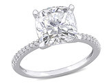 3.50 Carat (ctw) Lab-Created Moissanite Solitaire Engagement Ring 14K White Gold